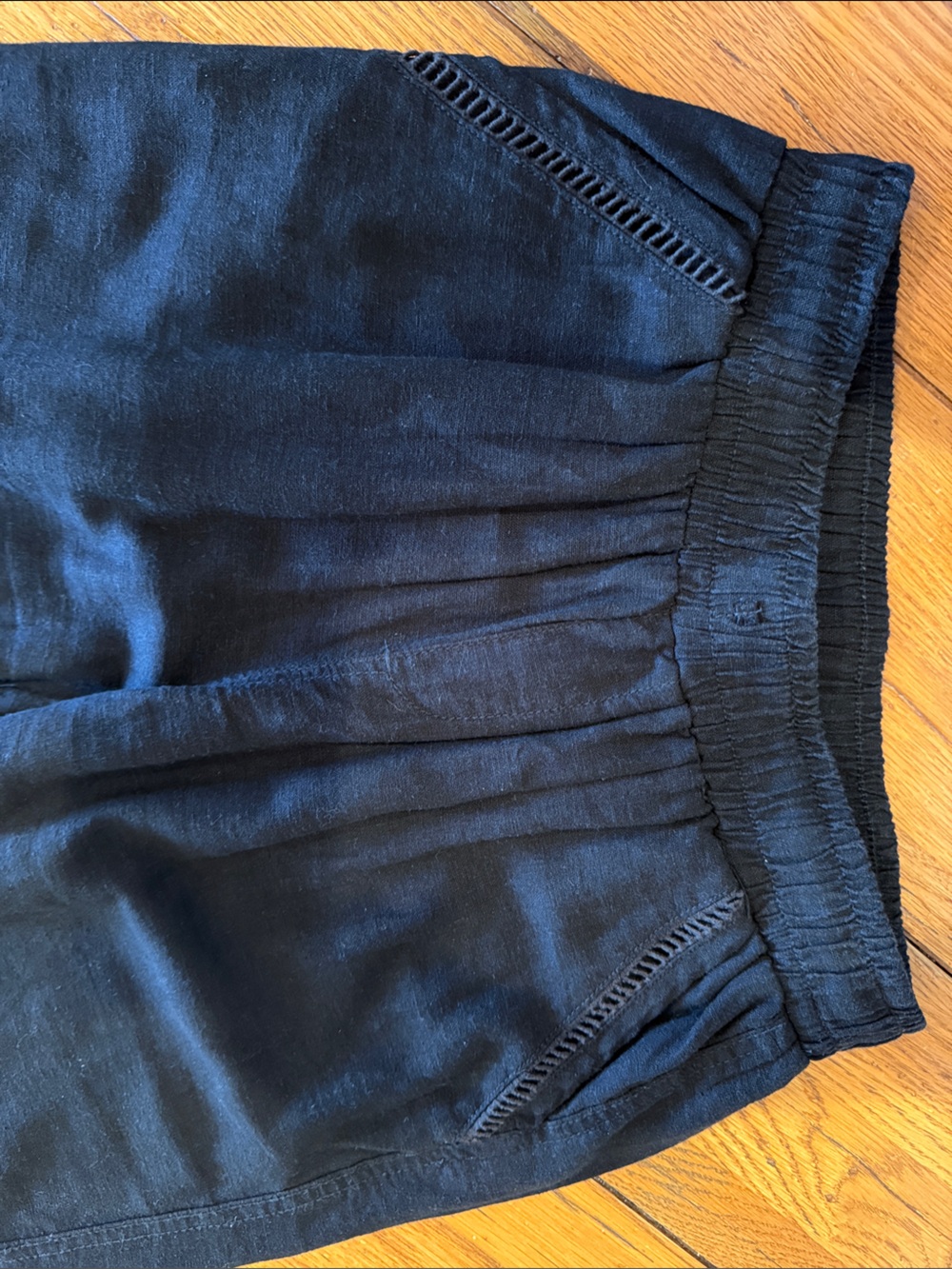 Briggs New York Black Pull-On Wide Leg Lenin Pants. Elastic Waist. Small. - Picture 6 of 8